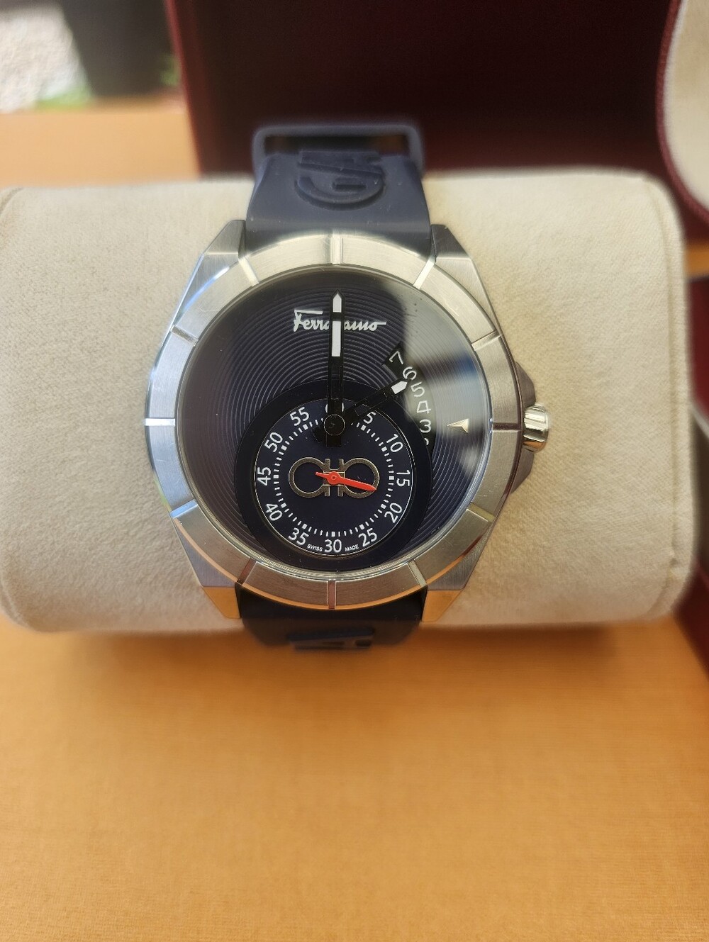 Salvatore Ferragamo Urban Watch featuring a 43mm stainless steel case and a dist